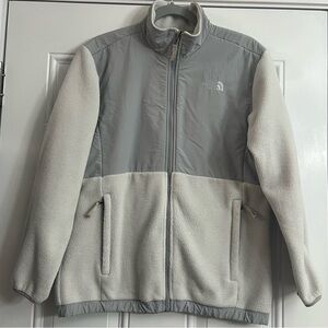 The North Face Denali Fleece Jacket Ivory and Gray Girl’s Size XL